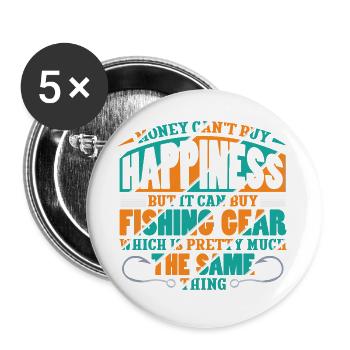Angler Fisherman Petri Disciple Saying Fishing Funny - Buttons large 2.2''/56 mm (5-pack) - white - Front