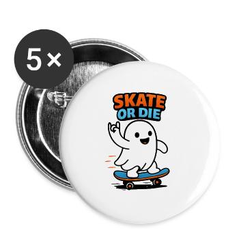 Ghost skater on skateboard - Buttons large 2.2''/56 mm (5-pack) - white - Front