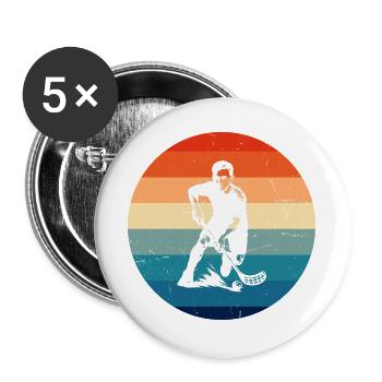 Floorball style for every occasion - Buttons large 2.2''/56 mm (5-pack) - white - Front