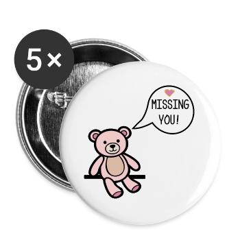 Du fehlst mir - Buttons groß 56 mm (5er Pack) - Weiß - Vorne