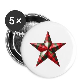 Weihnachtsstern-T-Shirt-Design - Buttons groß 56 mm (5er Pack) - Weiß - Vorne