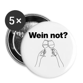 Manque de vin ? – Santé à la vie, amoureuse du vin - Lot de 5 grands badges (56 mm) - blanc - Devant