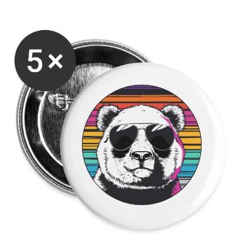 Panda Retro Sunglasses - Buttons large 2.2''/56 mm (5-pack) - white - Front