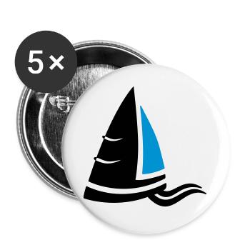 SeaAir Sail Coat of Arms Sailboat Logo Sailing - Buttons large 2.2''/56 mm (5-pack) - white - Front