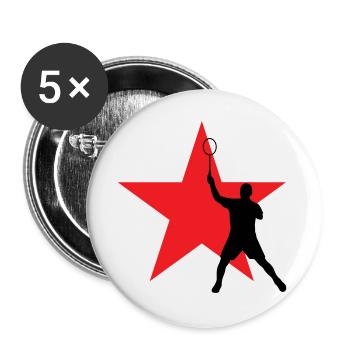 Badminton - Sport - Racket - Buttons large 2.2''/56 mm (5-pack) - white - Front