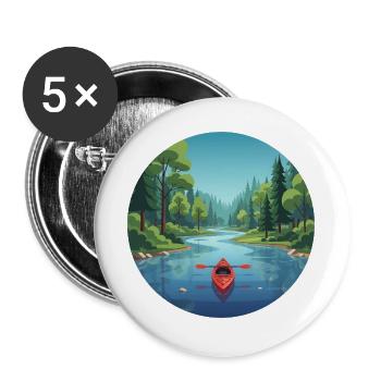 Canoe Kayak Rowing boat Canadian - Buttons large 2.2''/56 mm (5-pack) - white - Front