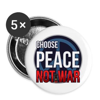 Choisissez la paix et non la guerre - Lot de 5 grands badges (56 mm) - blanc - Devant