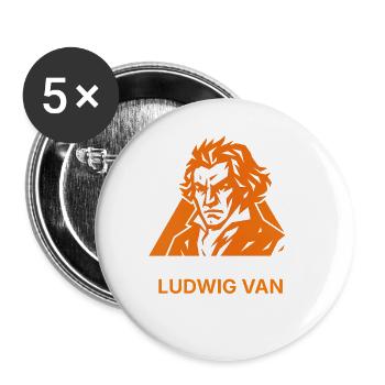 Ein bisschen vom alten Ludwig-Van - Buttons groß 56 mm (5er Pack) - Weiß - Vorne