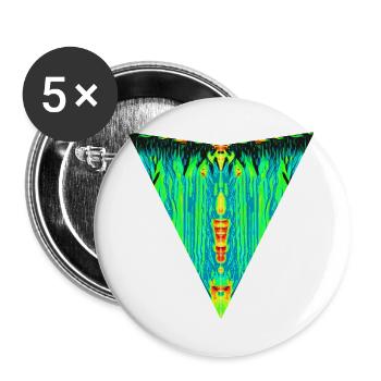 Totem Numérique, Gardien Néon, Bête de Symétrie - Lot de 5 grands badges (56 mm) - blanc - Devant
