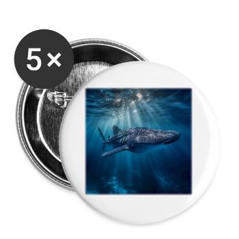 Whale shark in the ocean sea creatures design nature - Buttons large 2.2''/56 mm (5-pack) - white - Front