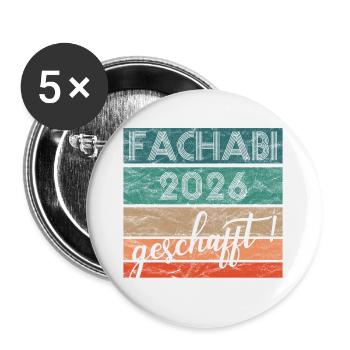 Vocational baccalaureate Fachabi 2026 completed - Buttons large 2.2''/56 mm (5-pack) - white - Front