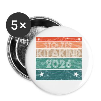 Stolzes Kitakind 2026 Kita Start Kindergarten Hort - Buttons groß 56 mm (5er Pack) - Weiß - Vorne