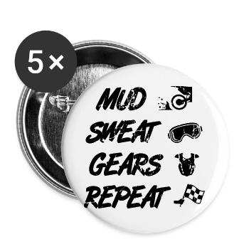 Motocross Routine - Buttons large 2.2''/56 mm (5-pack) - white - Front