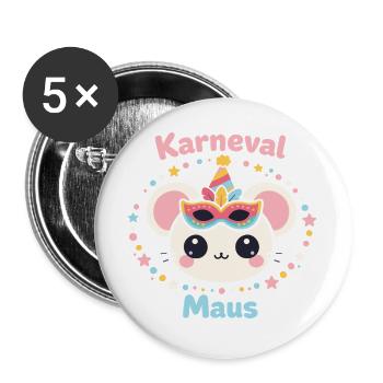 Costume de souris de carnaval Carnaval des Douceurs pour femmes - Lot de 5 grands badges (56 mm) - blanc - Devant