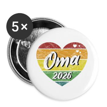 Grandma 2026 Grandmother-to-be Grandma retro vintage - Buttons large 2.2''/56 mm (5-pack) - white - Front