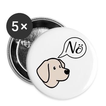 No dogs - Buttons large 2.2''/56 mm (5-pack) - white - Front