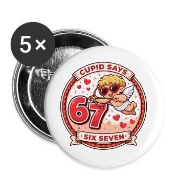 Cupid Tage 67 Liebe Lustig Geschenk Valentinstag - Buttons groß 56 mm (5er Pack) - Weiß - Vorne