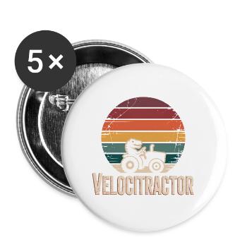 Velocitractor - Funny T-Shirt - Buttons large 2.2''/56 mm (5-pack) - white - Front
