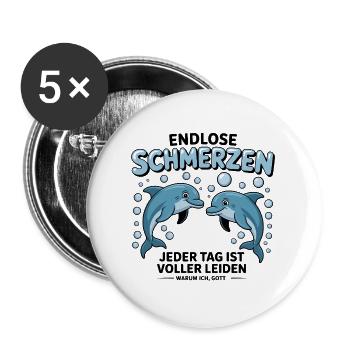 Endless Pains - Funny German Memes - Buttons large 2.2''/56 mm (5-pack) - white - Front