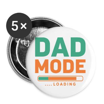 Mode papa en charge pour les futurs pères fiers - Lot de 5 grands badges (56 mm) - blanc - Devant