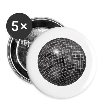 Sphère géométrique à paillettes - Lot de 5 grands badges (56 mm) - blanc - Devant