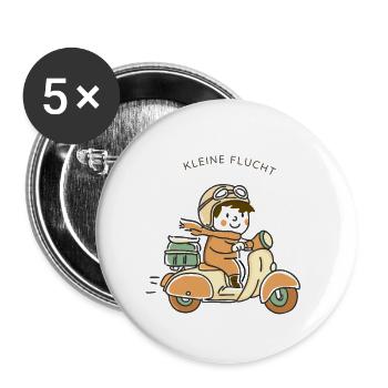 Little Escape – Scooter Illustration - Buttons large 2.2''/56 mm (5-pack) - white - Front
