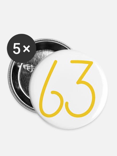 63 - Buttons groß 56 mm (5er Pack) - Weiß