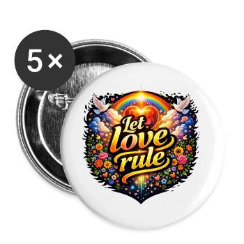 Que l’amour règne - Lot de 5 grands badges (56 mm) - blanc - Devant