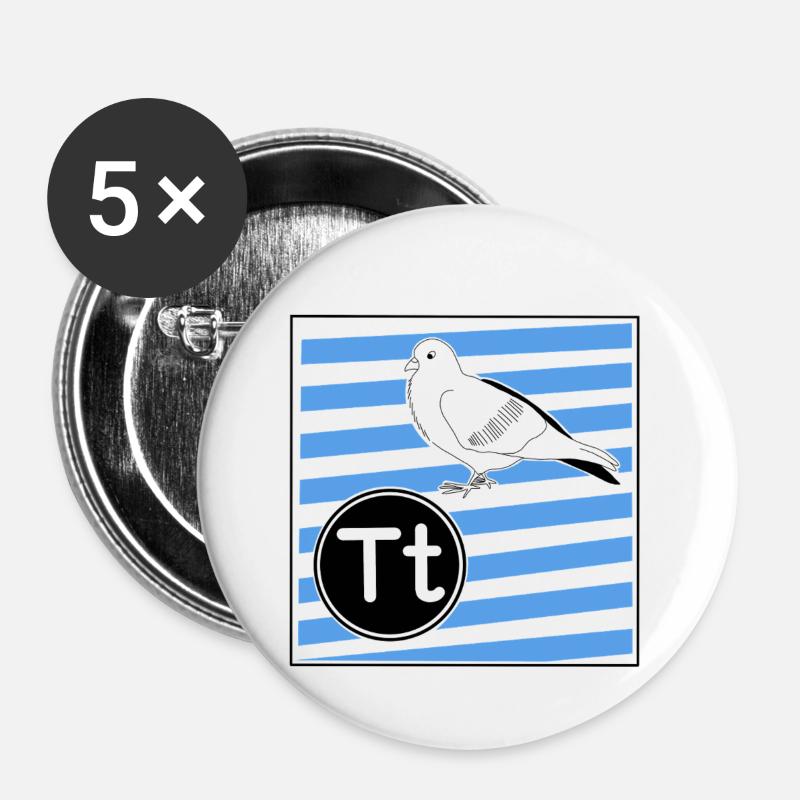 T for Dove - Buttons large 2.2''/56 mm (5-pack) - white