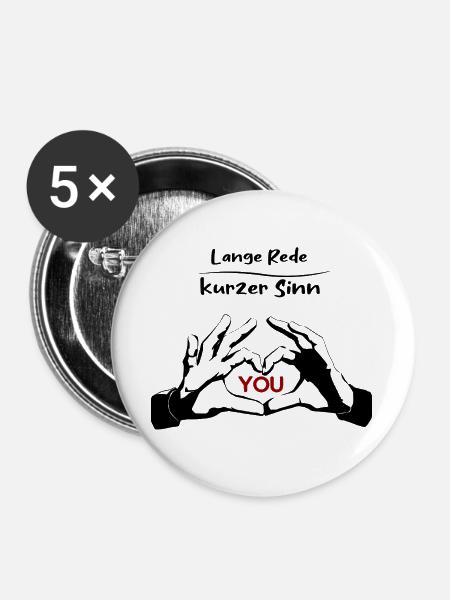 Rotes YOU Typografie auf Schwarz - Buttons groß 56 mm (5er Pack) - Weiß