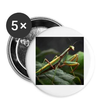 Praying mantis Makro – Elegant mantis - Buttons large 2.2''/56 mm (5-pack) - white - Front