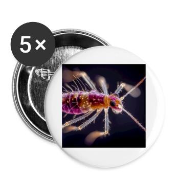 Neon Insect Macro – Abstract Micro World Design - Buttons large 2.2''/56 mm (5-pack) - white - Front