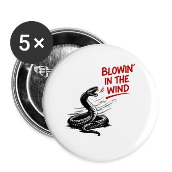 Windschlange Grafik - Buttons groß 56 mm (5er Pack) - Weiß - Vorne