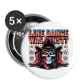 Cowboy en Ligne de Crâne - Lot de 5 grands badges (56 mm) - blanc - Devant