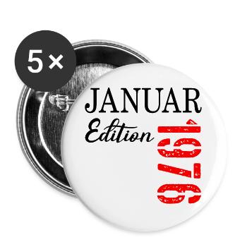 51. Geburtstag Januar 1976 - Buttons groß 56 mm (5er Pack) - Weiß - Vorne