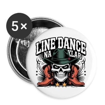 Skeleton Cowboy Line Dance - Buttons large 2.2''/56 mm (5-pack) - white - Front