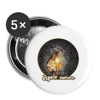 Naturpilz - Buttons groß 56 mm (5er Pack) - Weiß - Vorne