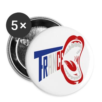 Trance Scream Retro Typography - Buttons large 2.2''/56 mm (5-pack) - white - Front