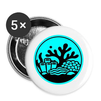 Symbole corallien Océan récif corallien - Lot de 5 grands badges (56 mm) - blanc - Devant