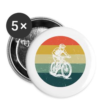 Motif nouveau du VTT pour le VTT - Lot de 5 grands badges (56 mm) - blanc - Devant