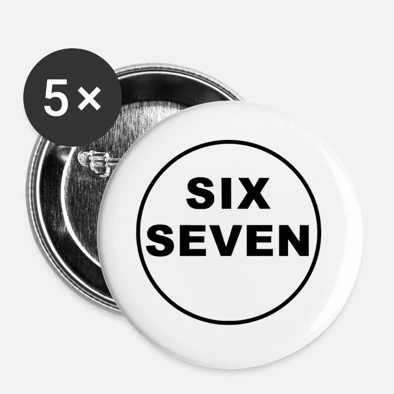 Six Seven Trend - Buttons large 2.2''/56 mm (5-pack) - white