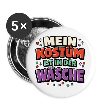 Carnival Costume Lingerie Saying Funny Gift - Buttons large 2.2''/56 mm (5-pack) - white - Front