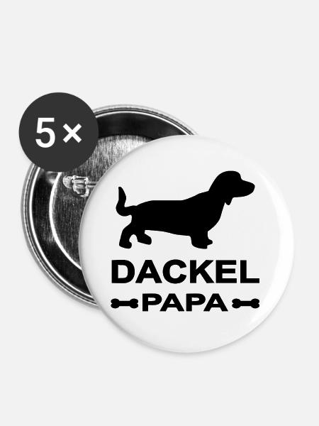 Dackel - Buttons groß 56 mm (5er Pack) - Weiß