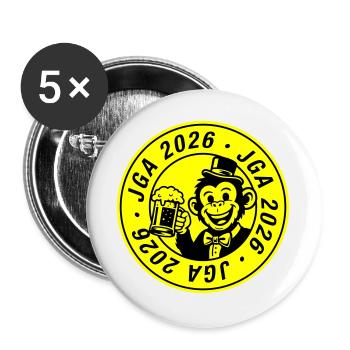 Jga 2026 Monkey Groom - Buttons large 2.2''/56 mm (5-pack) - white - Front