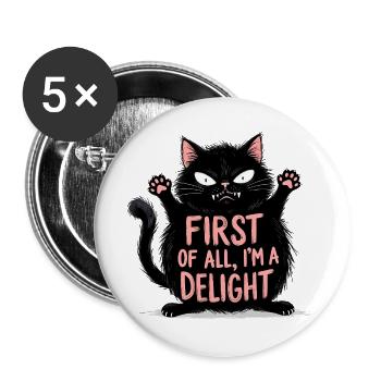 Tout d’abord, je suis un vrai plaisir - Lot de 5 grands badges (56 mm) - blanc - Devant