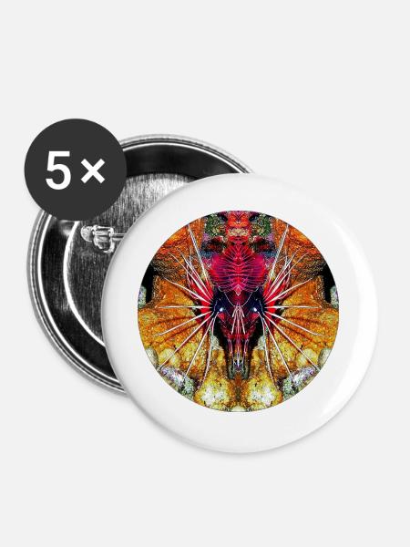 Natur-Meereswesen - Buttons groß 56 mm (5er Pack) - Weiß