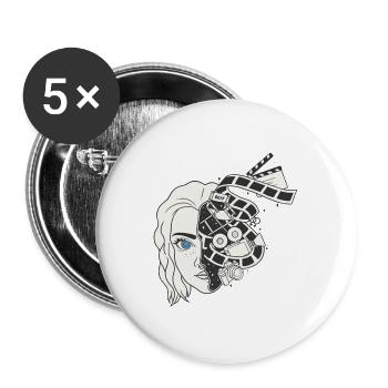 MélanieDeaf Production - Buttons large 2.2''/56 mm (5-pack) - white - Front
