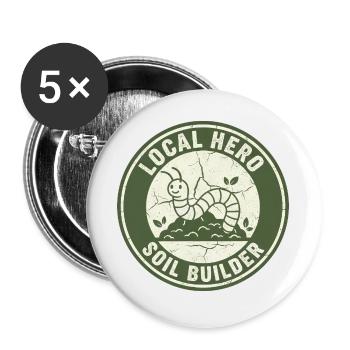 Earthworm Soil Conditioner Composter Garden - Buttons large 2.2''/56 mm (5-pack) - white - Front