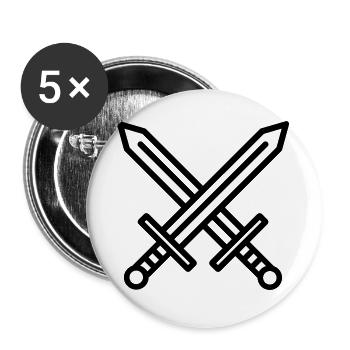 Swords - Buttons large 2.2''/56 mm (5-pack) - white - Front
