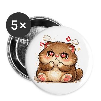 Kitten with heart eyes - Buttons large 2.2''/56 mm (5-pack) - white - Front
